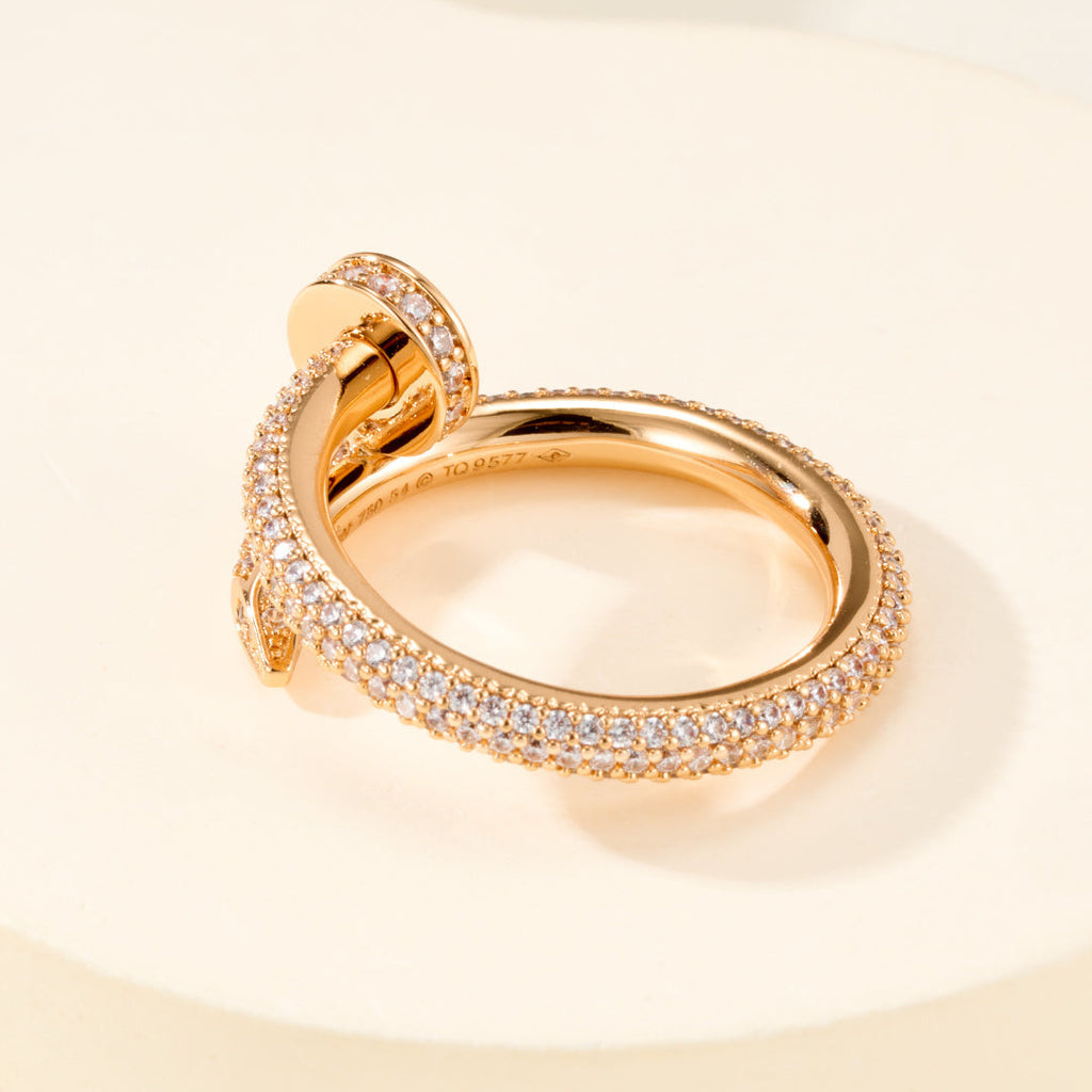 Full Pavé Gemstones Nail Style Ring, Statement Fashion Ring for Daily Wear & Gifting