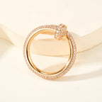 Full Pavé Gemstones Nail Style Ring, Statement Fashion Ring for Daily Wear & Gifting