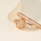 Full Pavé Gemstones Nail Style Ring, Statement Fashion Ring for Daily Wear & Gifting