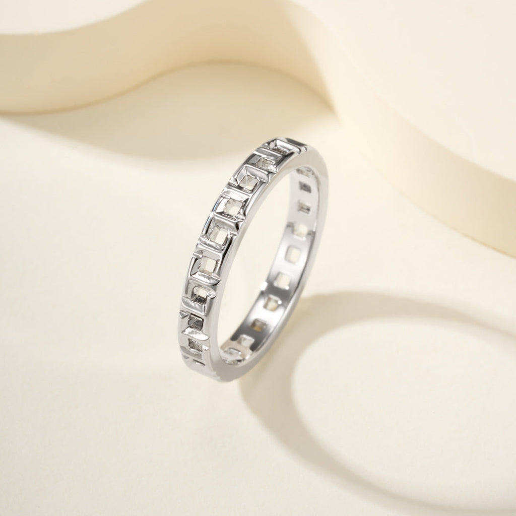 T Letter Series True Ring, Slim 3.5mm No Gemstones Statement Ring for Daily Wear & Gifting