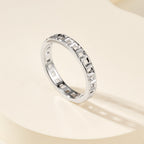 T Letter Series True Ring, Slim 3.5mm No Gemstones Statement Ring for Daily Wear & Gifting