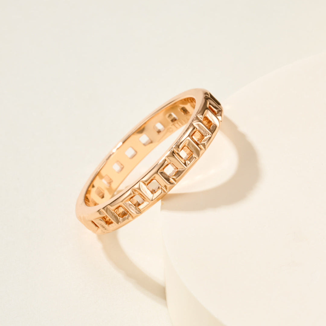 T Letter Series True Ring, Slim 3.5mm No Gemstones Statement Ring for Daily Wear & Gifting