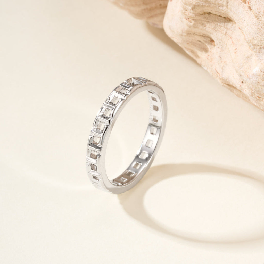 T Letter Series True Ring, Slim 3.5mm No Gemstones Statement Ring for Daily Wear & Gifting
