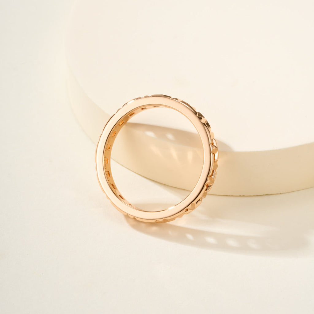 T Letter Series True Ring, Slim 3.5mm No Gemstones Statement Ring for Daily Wear & Gifting