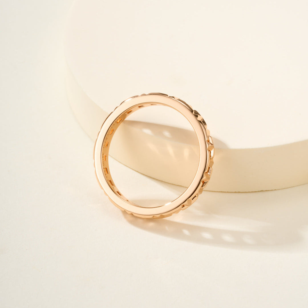 T Letter Series True Ring, Slim 3.5mm No Gemstones Statement Ring for Daily Wear & Gifting