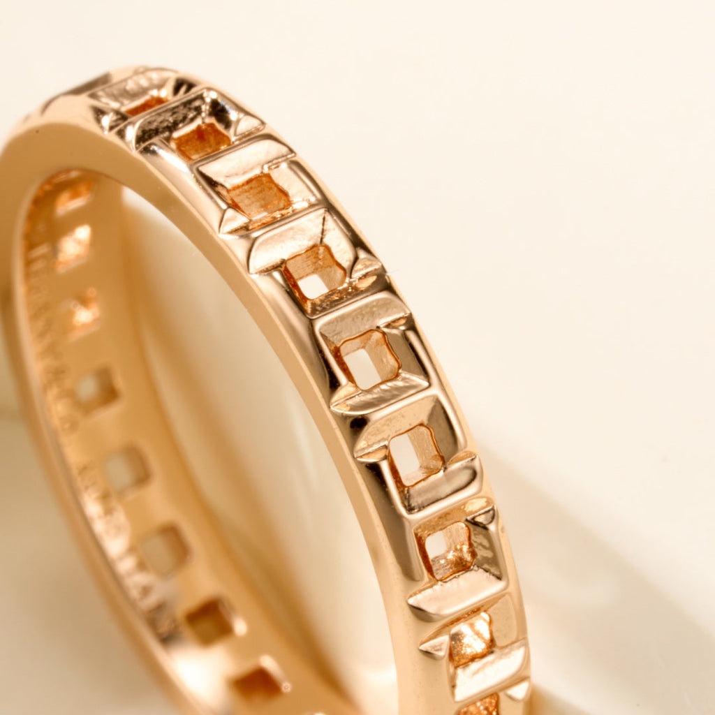 T Letter Series True Ring, Slim 3.5mm No Gemstones Statement Ring for Daily Wear & Gifting