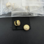 Crystal Pavé Dome Huggie Earrings–Interlocking Arch Motif