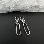 Interlocking Oval Link Drop Earrings–Twisted Rope Huggie