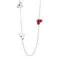 Long Enamel Flower Necklace – Multicolor Bloom Charms