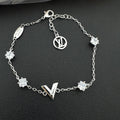 Crystal Station Bracelet – Pointed V Motif
