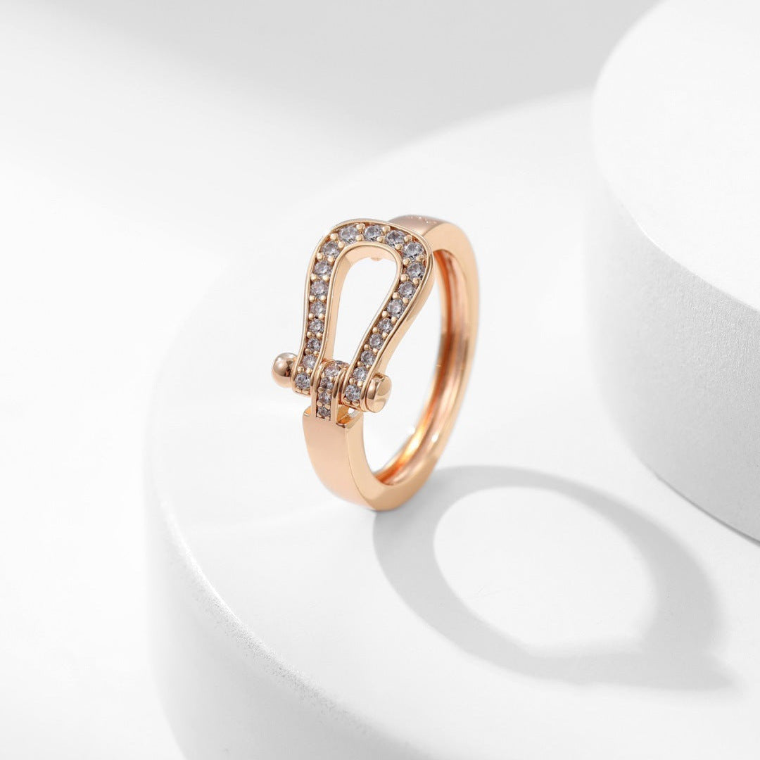 Horsebit full-pave-gemstones-ring