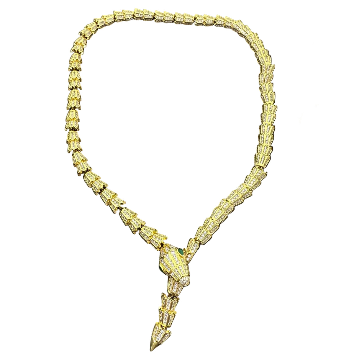 Luxury Snake Serpent Full Gemstones Necklace for Women