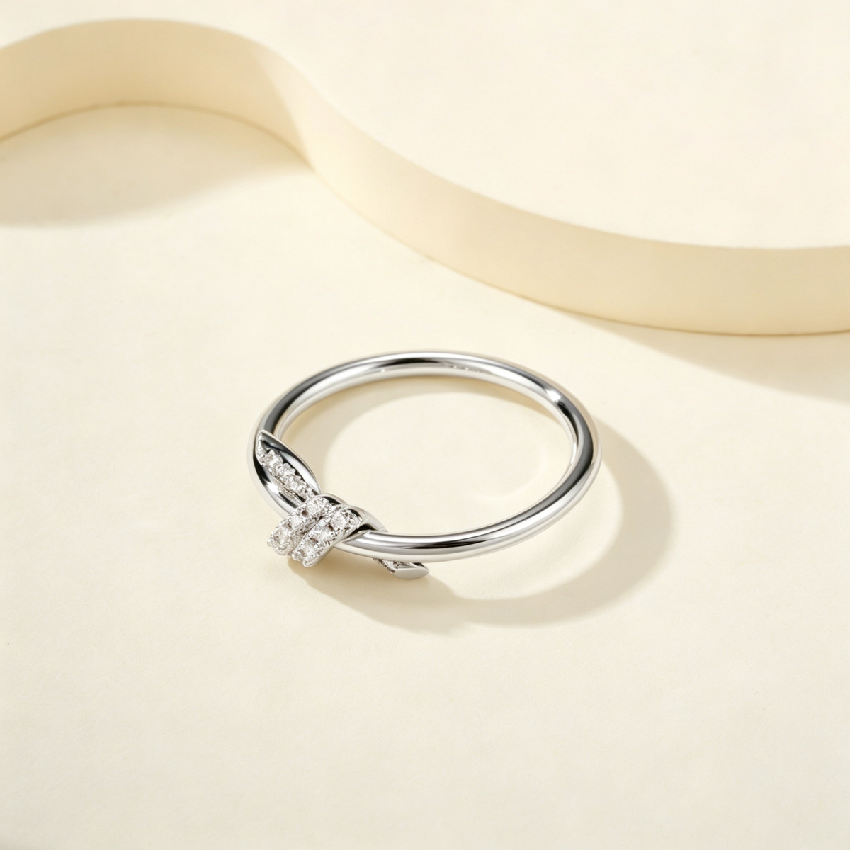 Knot Ring with Inlaid Gemstones, Stylish Statement Ring for Daily Wear & Gifting