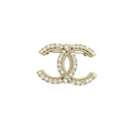 Interlocking C Brooch with Beads, Crystals & Heart Stones