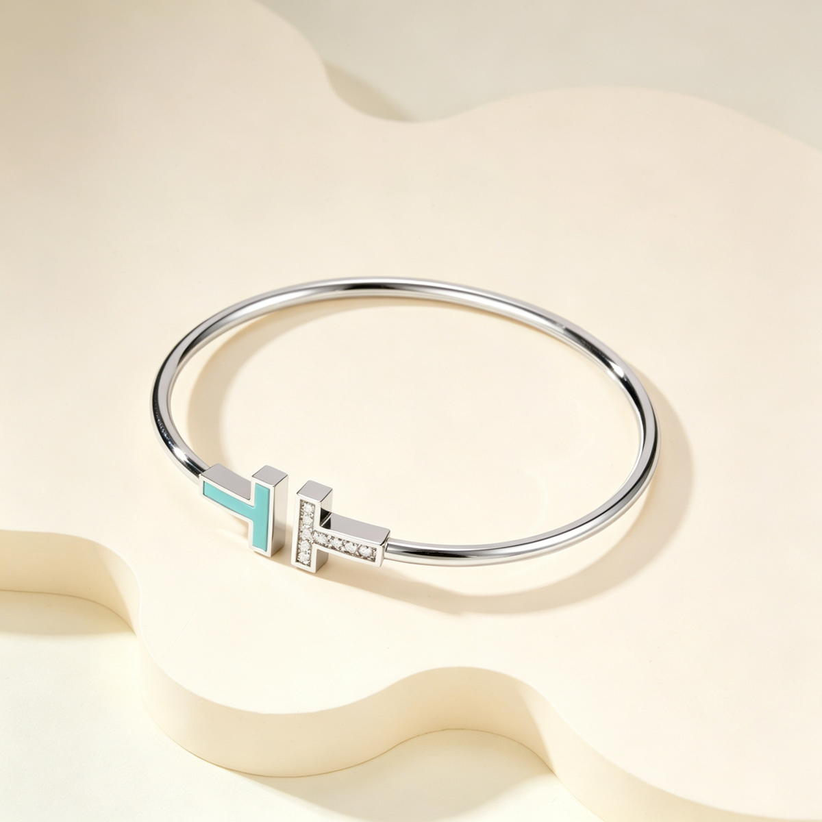 Dual T Bracelet with Mother of Pearl & Gemstones, Elegant Bracelet for Daily Wear & Gifting
