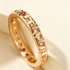 T Letter Full Pavé Gemstones Ring, Statement Fashion Ring for Daily Wear & Gifting