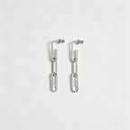 Long Chain Drop Earrings–Stud with Hanging Chain