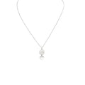 Crystal Pavé Disc Pendant Necklace – Heart Charm