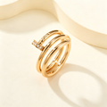 Nail ZP Style Ring with Micro Paved Gemstones Ring for Daily Wear & Gifting
