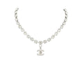 Graduated Crystal Tennis Necklace – Pavé Interlocking C Charm