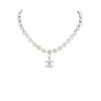 Graduated Crystal Tennis Necklace – Pavé Interlocking C Charm