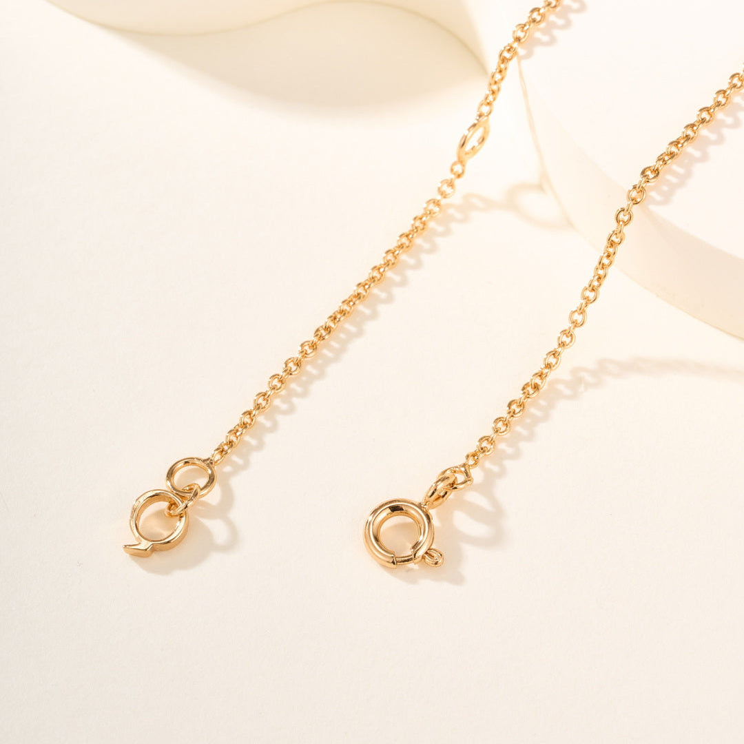 Lucky Gourd Charm Necklace – Single Gemstone Pendant, Elegant Hollow Design