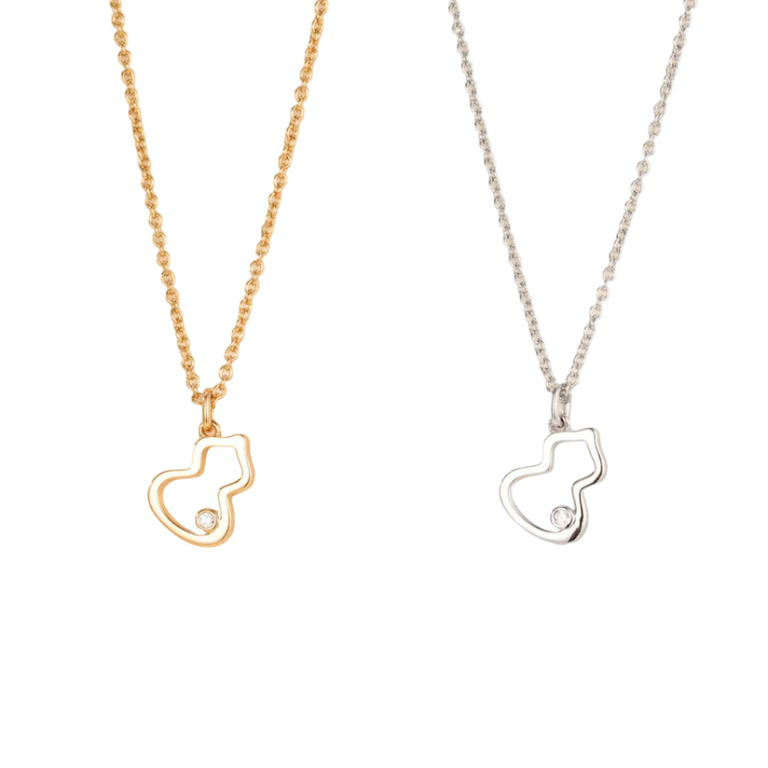 Lucky Gourd Charm Necklace – Single Gemstone Pendant, Elegant Hollow Design