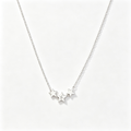 White Enamel Star Necklace – Triple Stars with Interlocking C