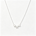 White Enamel Star Necklace – Triple Stars with Interlocking C