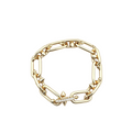 Chunky Oval Link Bracelet – Spike Studs with Crystal Pavé