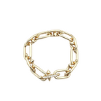 Chunky Oval Link Bracelet – Spike Studs with Crystal Pavé