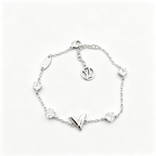 Crystal Station Bracelet – Pointed V Motif