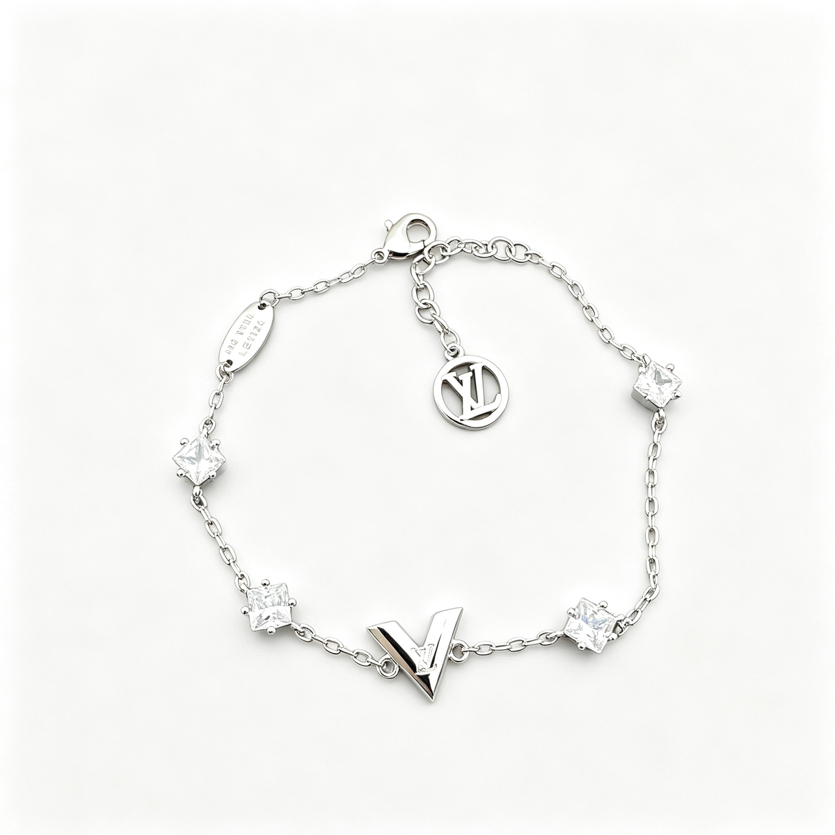 Crystal Station Bracelet – Pointed V Motif