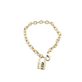 Cable Chain Padlock Charm Bracelet