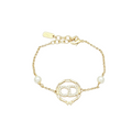 Openwork Octagon Frame Bracelet – Crystal Pavé Monogram and Lustrous Beads