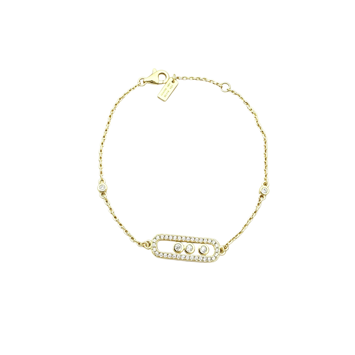Pavé Moving Crystal Capsule Bracelet – Three-Slide Design