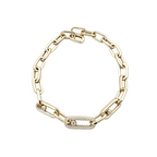 Chunky Paperclip Link Bracelet – Moving Crystals with Pavé Link,