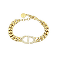 Curb Chain Monogram Bracelet – Pavé Interlocking CD-Style Motif