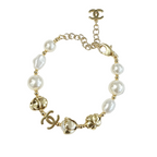 Lustrous Bead and Textured Ball Bracelet – Interlocking C