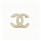 Interlocking C Lustrous Bead Brooch