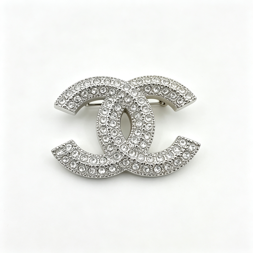Full Pavé Interlocking C Brooch – Crystal Encrusted
