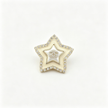 Double-Layer Star Brooch – Crystal Rim and Interlocking C