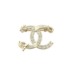 Crystal Interlocking C Brooch – Sculpted Wave Overlay