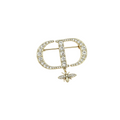 Crystal Letter Monogram Brooch – Dangling Bee Charm