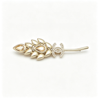 Wheat Leaf Branch Brooch – Pear-Shaped Champagne Stones