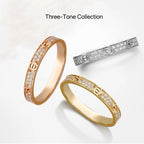 Classic LOVE Narrow Band Stone-set Wedding Ring For Women