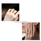 Classic LOVE Narrow Band Stone-set Wedding Ring For Women