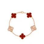 Classic Small‑Size Four‑Leaf Clover Five‑Motif Bracelet For Women