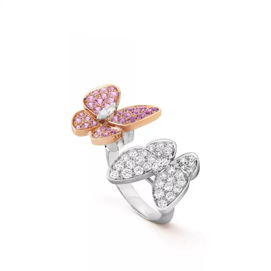 Butterfly Between‑the‑Finger Knuckle Sapphire & Stone-set Ring