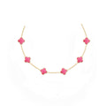 10Pcs Four Leaf Clover Long Necklace Dainty Lucky Pendant for Women
